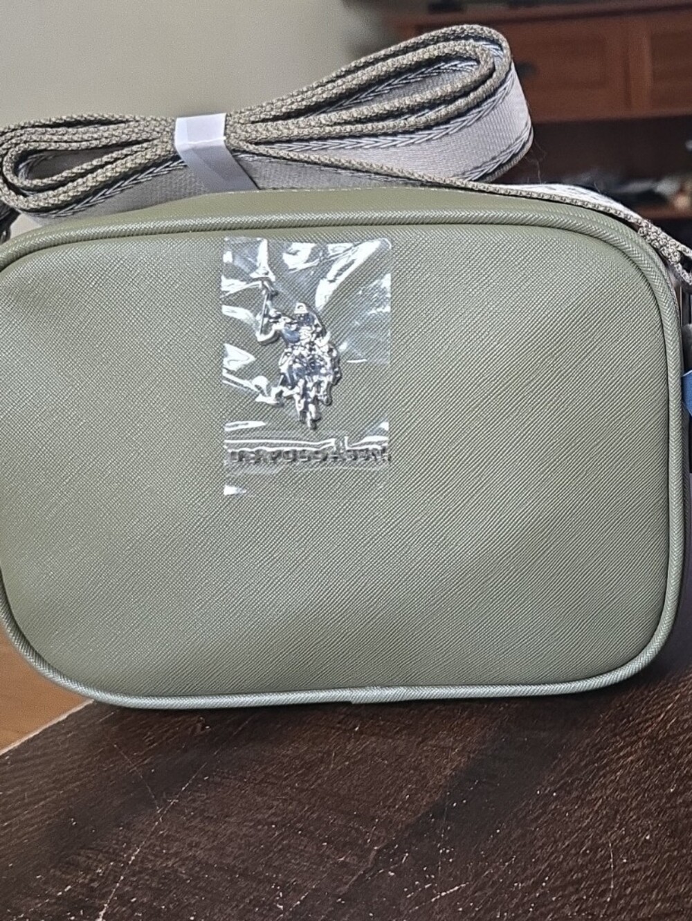 U.S. Polo Assn. Women's Sage Green Compact Messenger Bag